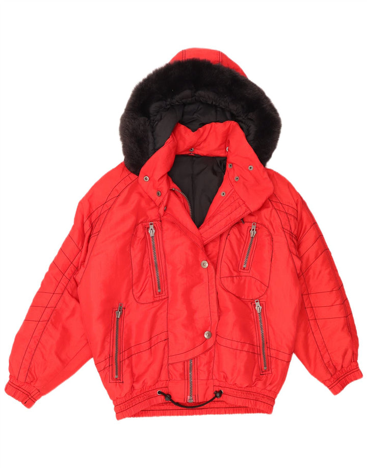 Jachetă căptușită supradimensionată cu glugă pentru femei C & A EU 36 Poliamidă roșie mică