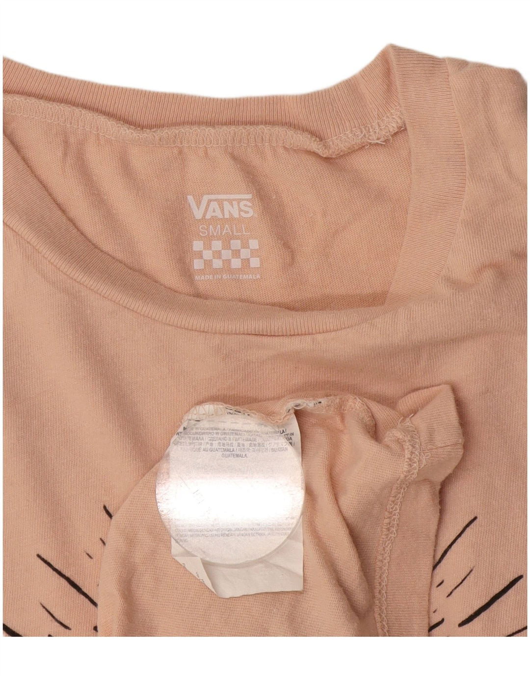 VANS Tricou grafic pentru femei Top UK 10 Small Pink Bumbac