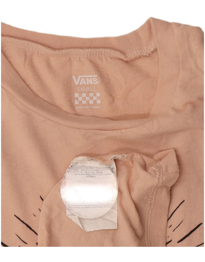 VANS Tricou grafic pentru femei Top UK 10 Small Pink Bumbac