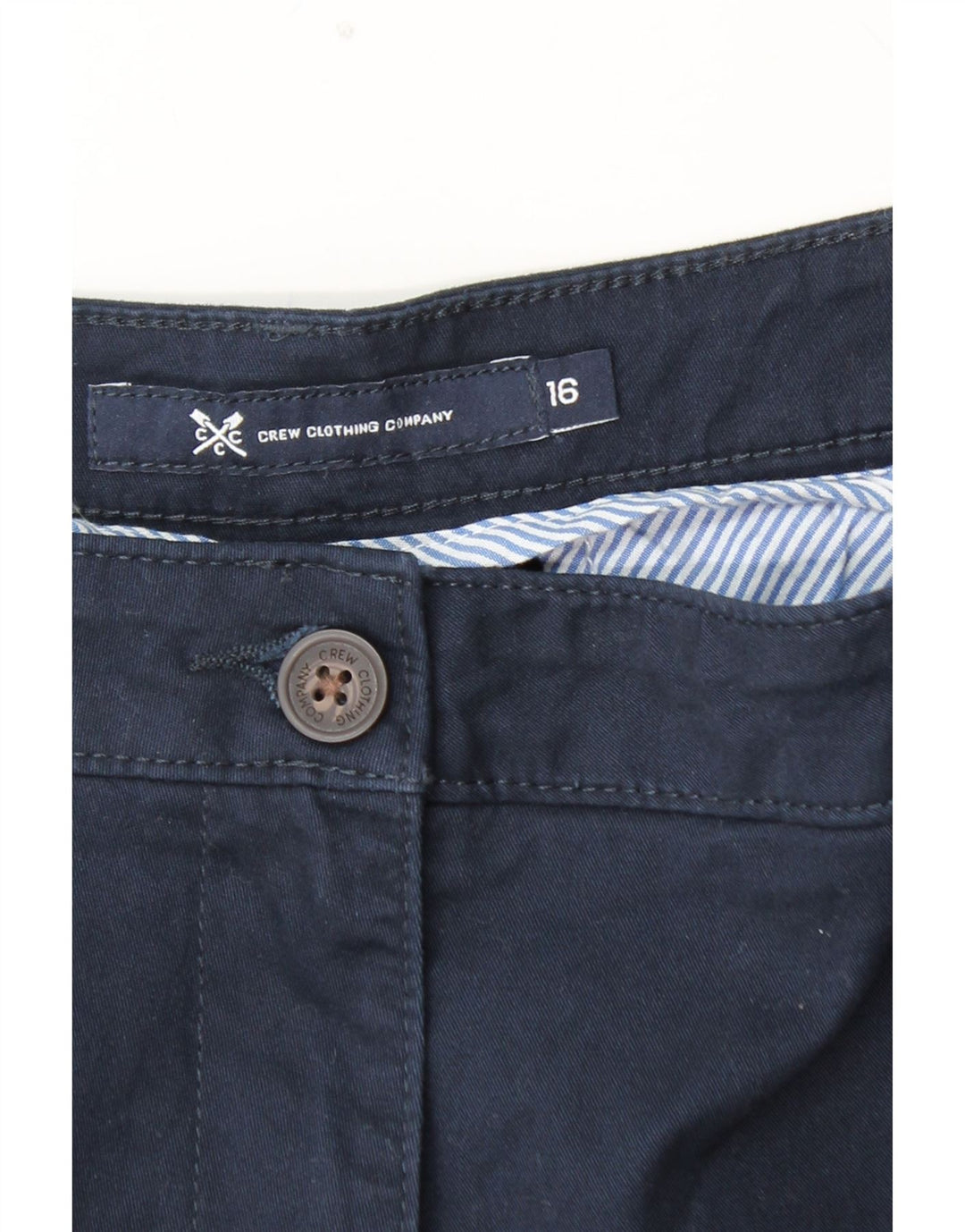 CREW CLOTHING Pantaloni chino conici pentru femei UK 16 Large W38 L29 Bleumarin