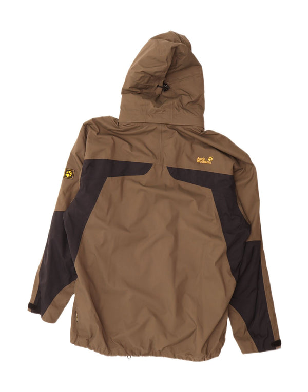Jack Wolfskin Jachetă de ploaie cu glugă pentru bărbați UK 48 2XL Maro Poliamidă color bloc