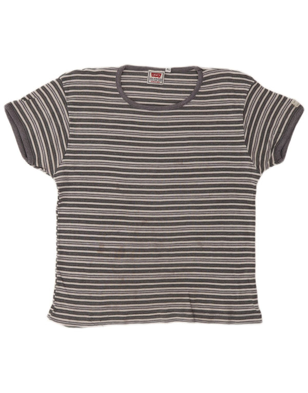 Tricou Crop Levi's Fete Top 14-15 Ani XL Gri cu dungi