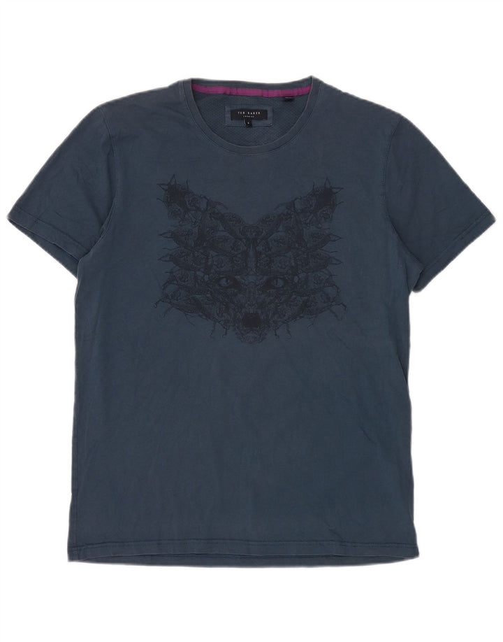 Tricou grafic pentru bărbați Ted Baker Mărimea 4 mare, bleumarin