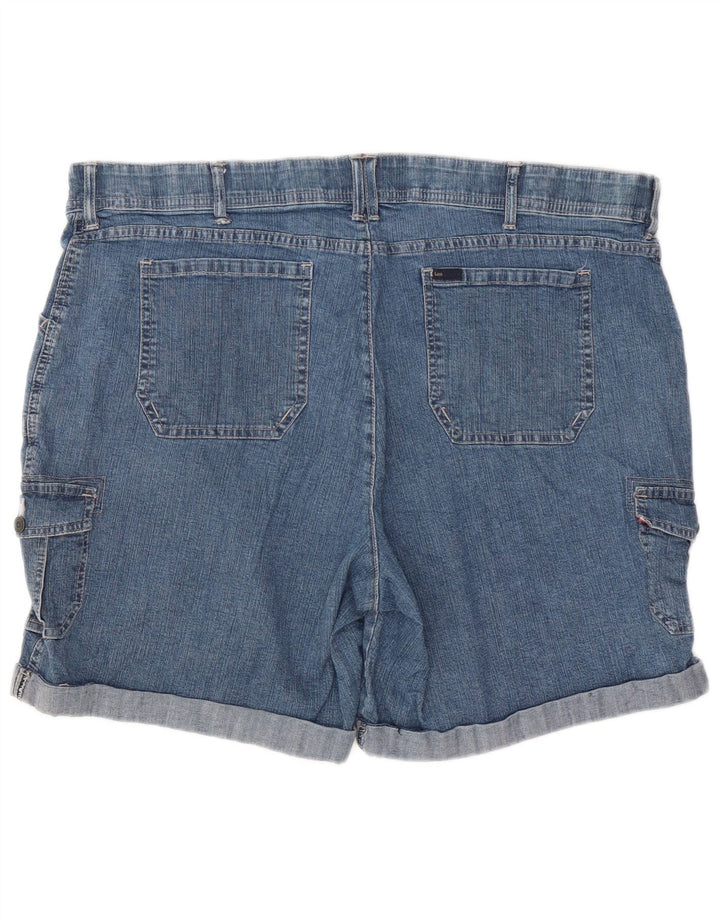 Pantaloni scurți din denim cargo pentru femei Lee US 22 3XL W42 Bumbac albastru