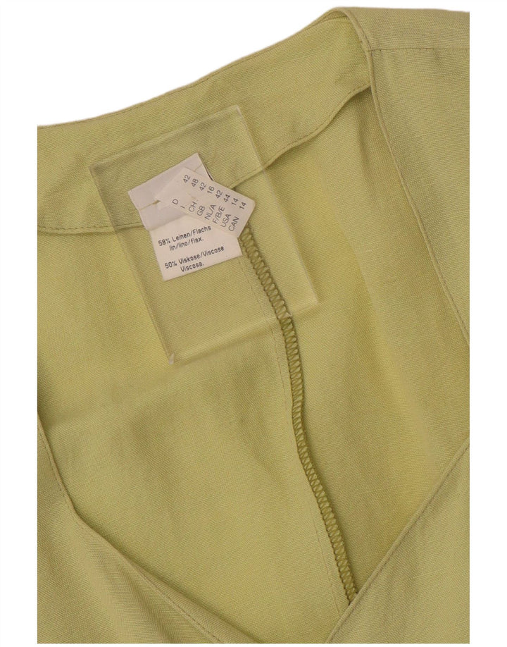 Bluză cămașă cu mânecă scurtă pentru femei VINTAGE UK 16, verde, mare