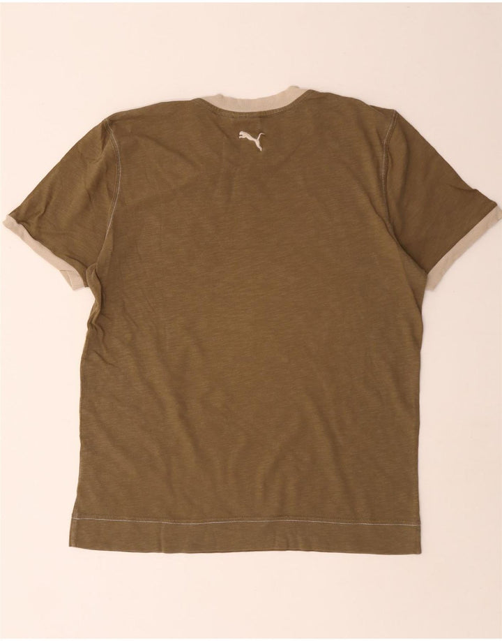 Tricou grafic Puma pentru bărbați Top din bumbac maro mediu