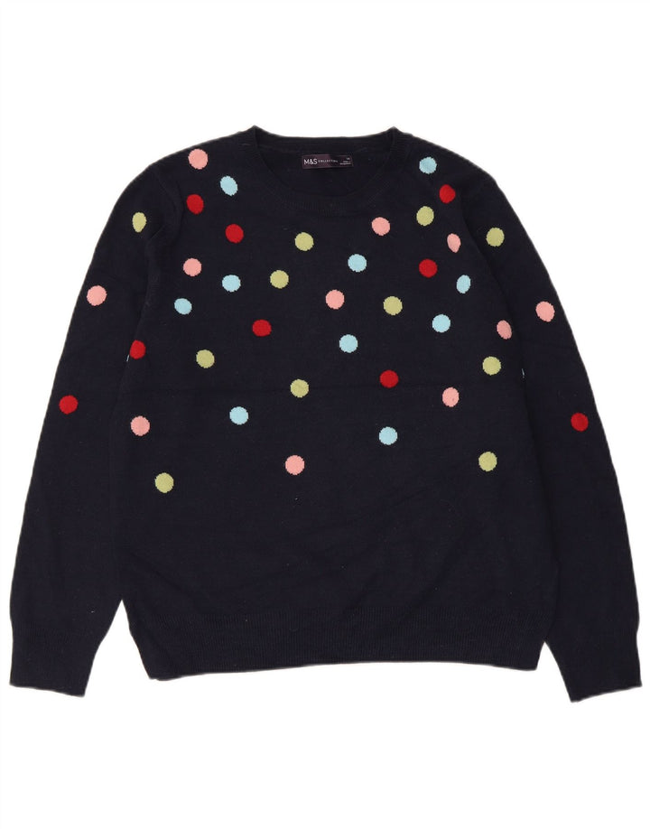 MARKS & SPENCER Pulover pentru femei cu decolteu triplu UK 14 Medium Bleumarin