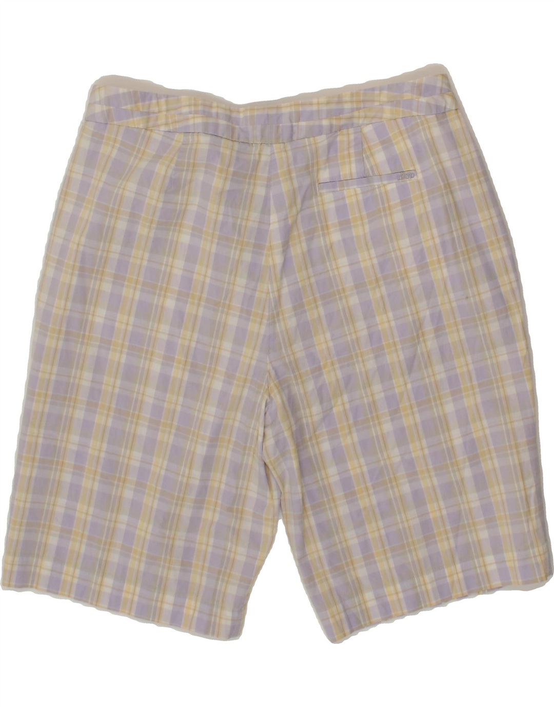 IZOD Womens Chino Shorts US 12 Large W34  Purple Check Vintage Izod and Second-Hand Izod from Messina Hembry 