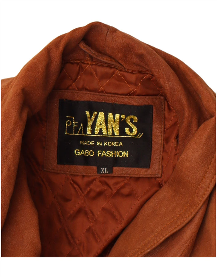 Jachetă de piele vintage pentru femei UK 18 XL maro