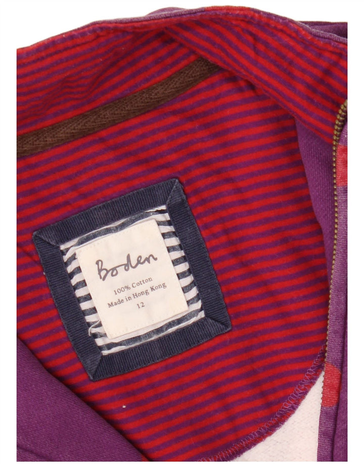 Pulover pentru femei BODEN, cu fermoar, cu gât, UK 12, mov mediu, buline