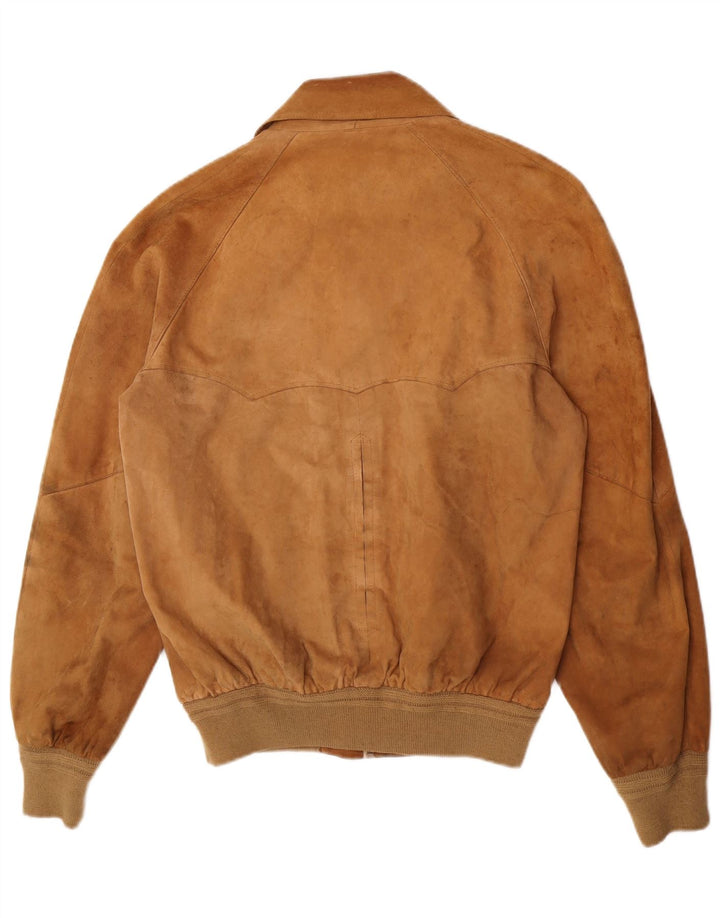 Bomber Vintage pentru bărbați din piele intoarsa UK 38 Maro Mediu