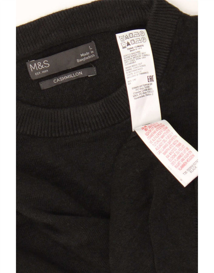 Pulover pentru bărbați Marks & Spencer cu gât roșu, mare, negru, acrilic