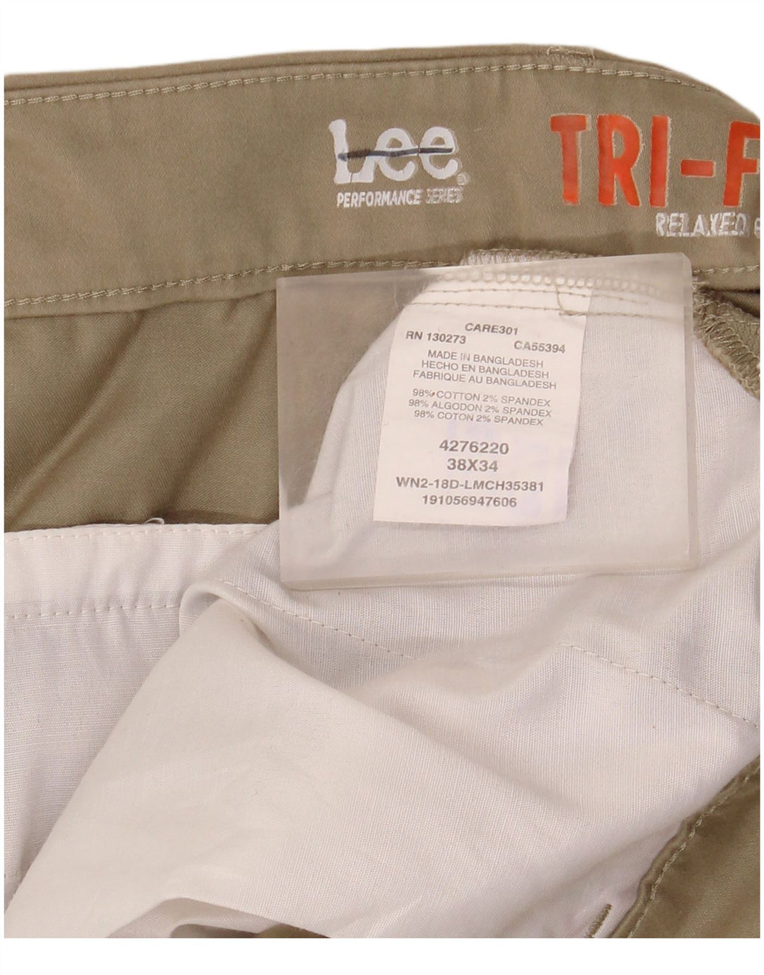 Pantaloni chino pentru bărbați Lee, relaxați, L38 L34, bumbac bej