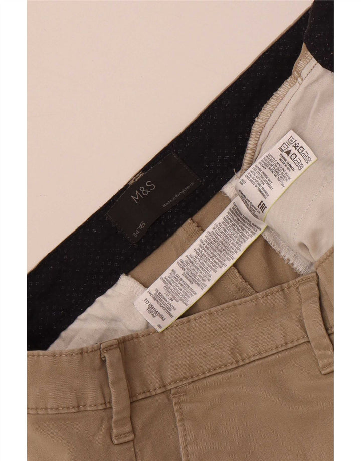 Pantaloni scurți chino pentru bărbați Marks & Spencer W34, bumbac maro mare