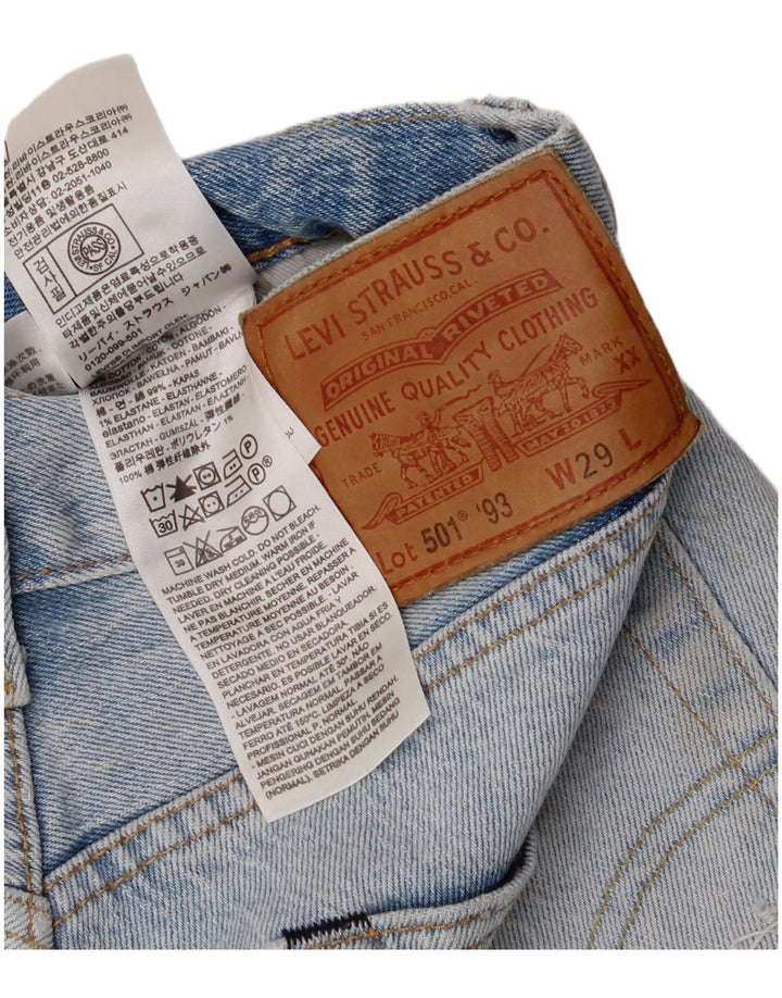 Pantaloni scurți din denim învechit cu talie înaltă 501 pentru femei LEVI'S W29 albastru mediu