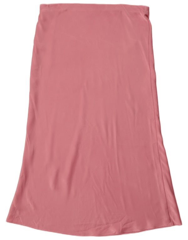 Fusta Midi pentru femeie cu talie înaltă Zara XL W32 poliester roz