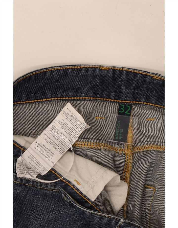 Blugi drepți pentru femei BENETTON W32 L30 bumbac bleumarin
