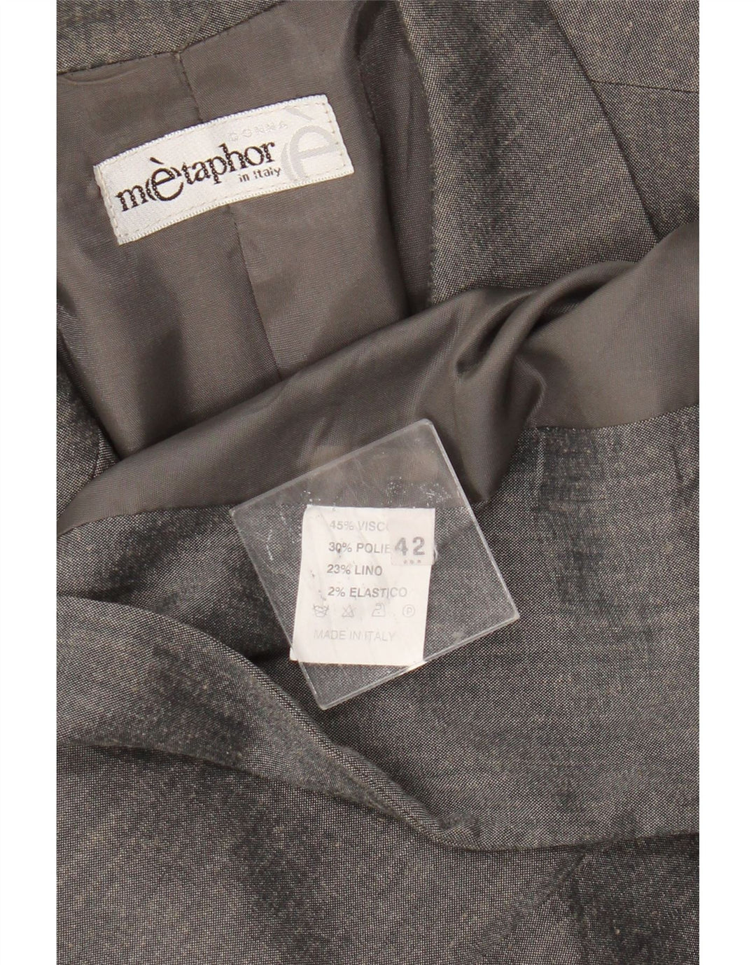 Jachetă Blazer pentru femei Metaphor cu 1 nasture cu paragate IT 42 Viscoză gri mediu