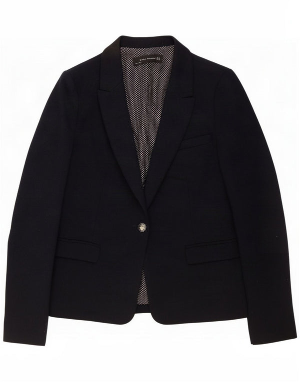 Jachetă Blazer pentru femei Zara cu 1 nasture UK 14 Medium Bleumarin Poliester