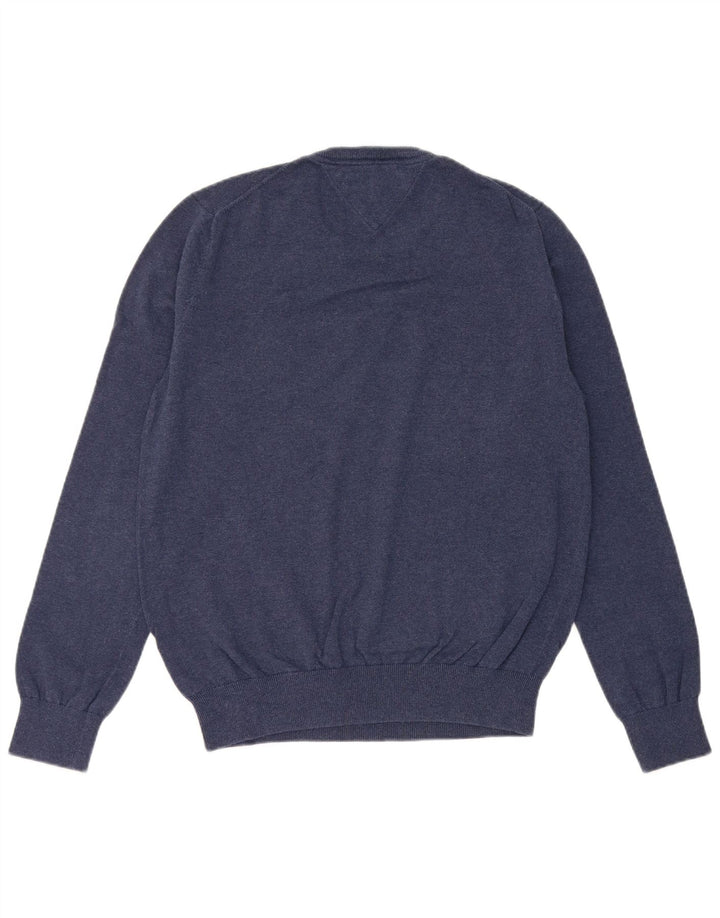 Pulover Tommy Hilfiger pentru bărbați, cu gât crew, bumbac mediu albastru bleumarin