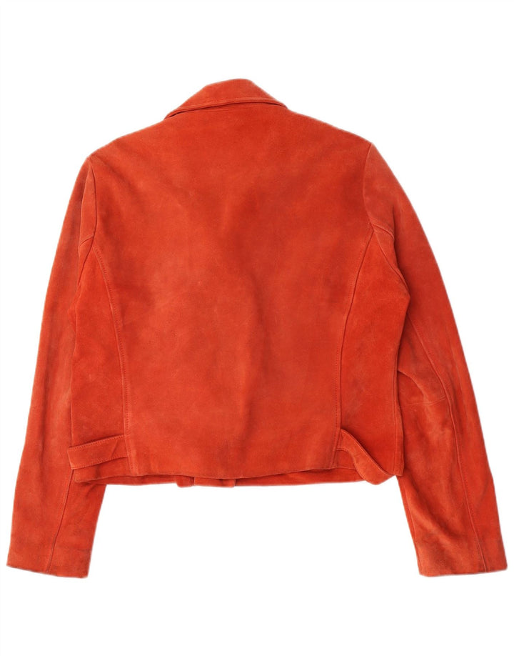 Jachetă de motociclist de piele intoarsă pentru femei Topshop UK 16, mare, roz, din piele