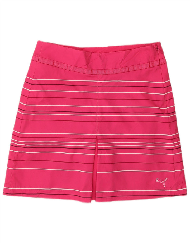 Puma Womens Skort UK 12 Medium Pink Striped Poliester Sports