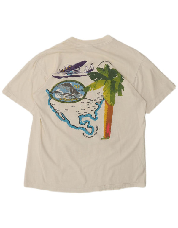 Tricou cu grafic Jimmy Buffet Vintage pentru bărbați Top mare din bumbac alb
