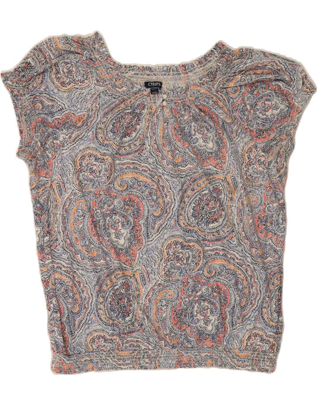 CHAPS Womens Blouse Top UK 20 2XL Multicoloured Paisley Cotton Vintage Chaps and Second-Hand Chaps from Messina Hembry 