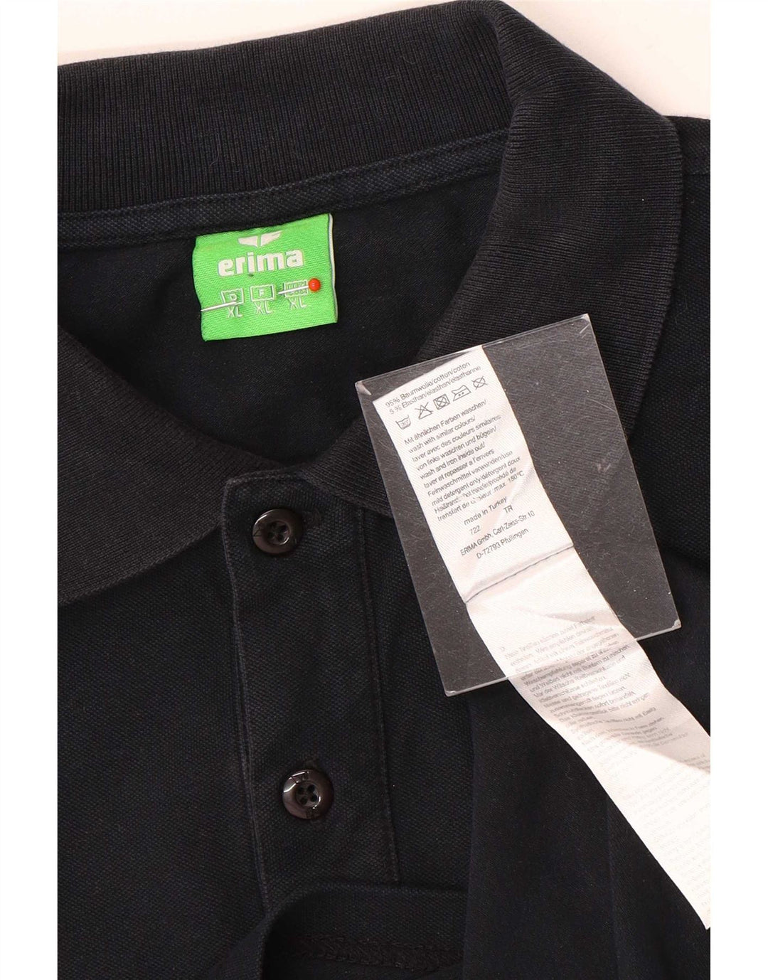 Tricou polo grafic Erima pentru bărbați XL, bumbac negru