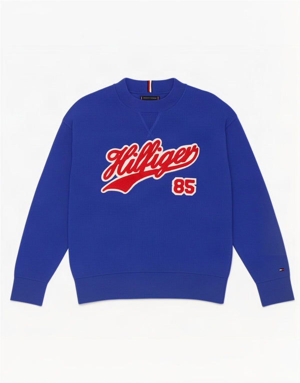 Hanorac cu grafic Tommy Hilfiger pentru băieți, 11-12 ani, bumbac albastru