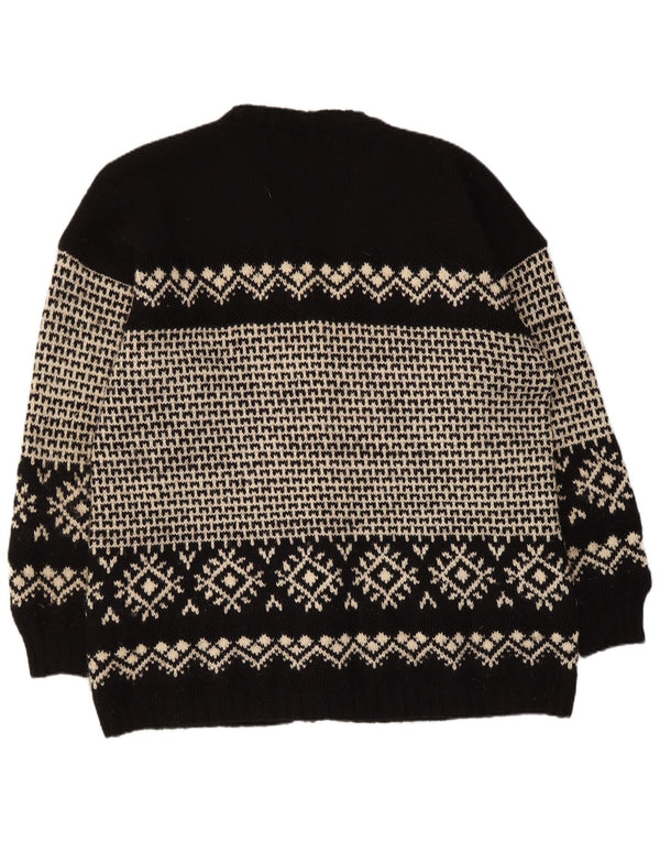 Cardigan Vintage pentru bărbați, XL, negru, Fair Isle