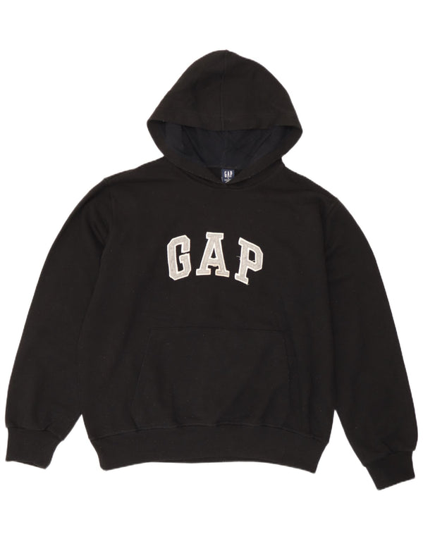 Gap Pulover supradimensionat cu glugă cu grafic pentru femei UK 16, mare, negru, bumbac