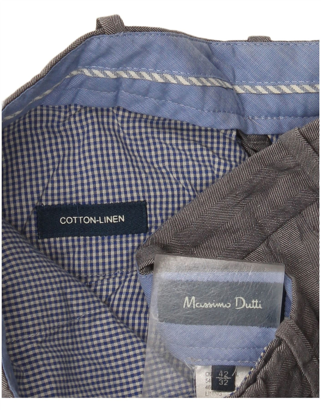 Massimo Dutti Pantaloni de costum subțiri pentru bărbați EU 42 L32 L32 L32 Gri Herringbone