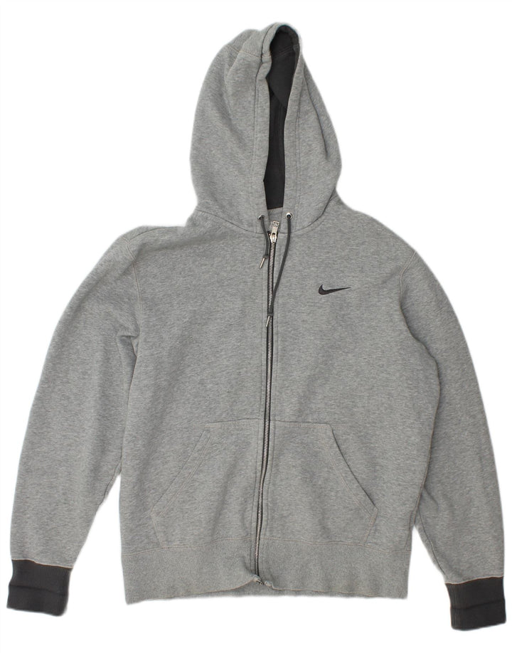 Pulover Nike pentru bărbați, cu fermoar, bumbac cu pete, gri mediu