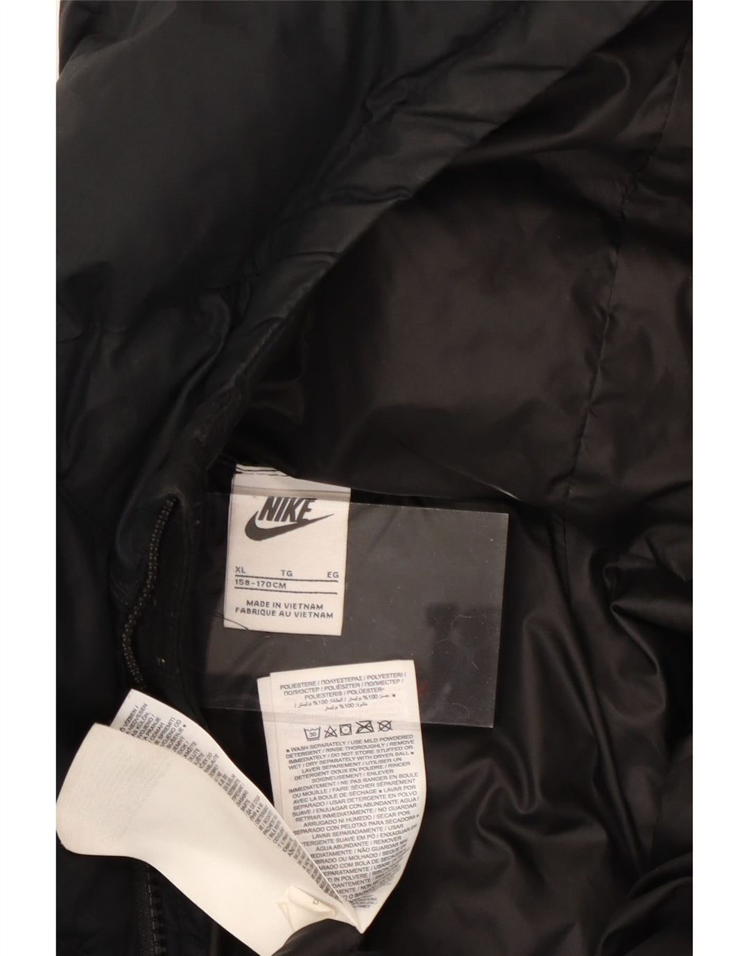 Jachetă căptușită cu glugă NIKE băieți 13-14 ani XL poliester negru