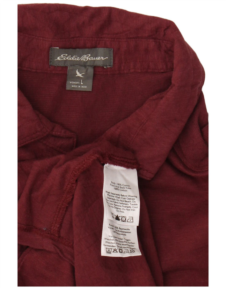 Cămașă pentru femei EDDIE BAUER UK 16 mare, bumbac maro
