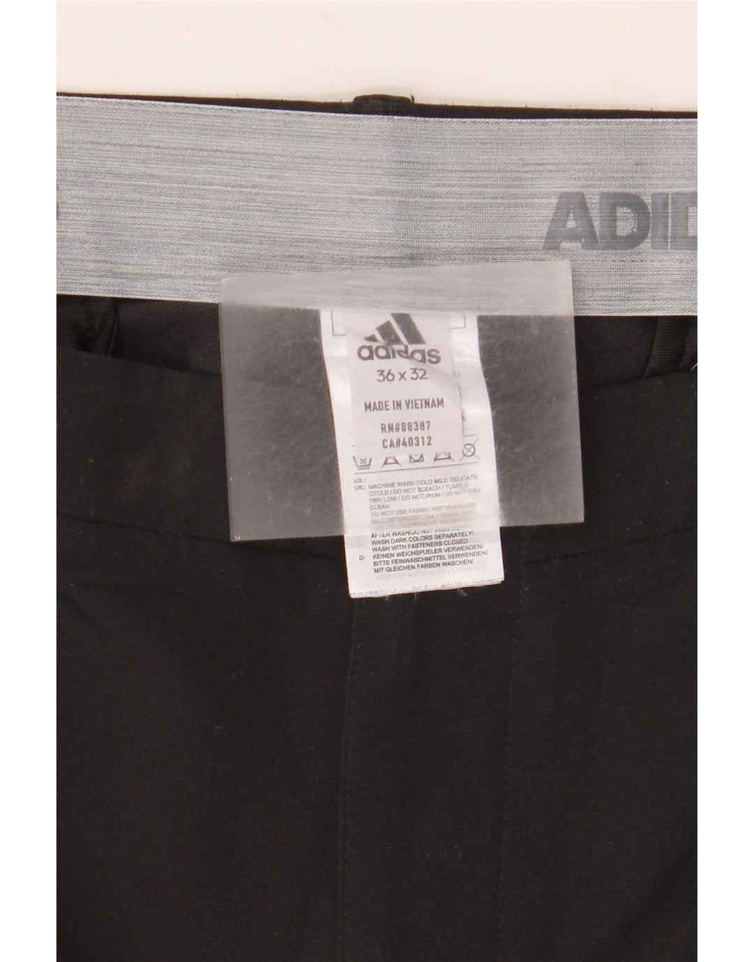 Pantaloni chino drepți pentru bărbați Adidas W36 L32 poliester negru