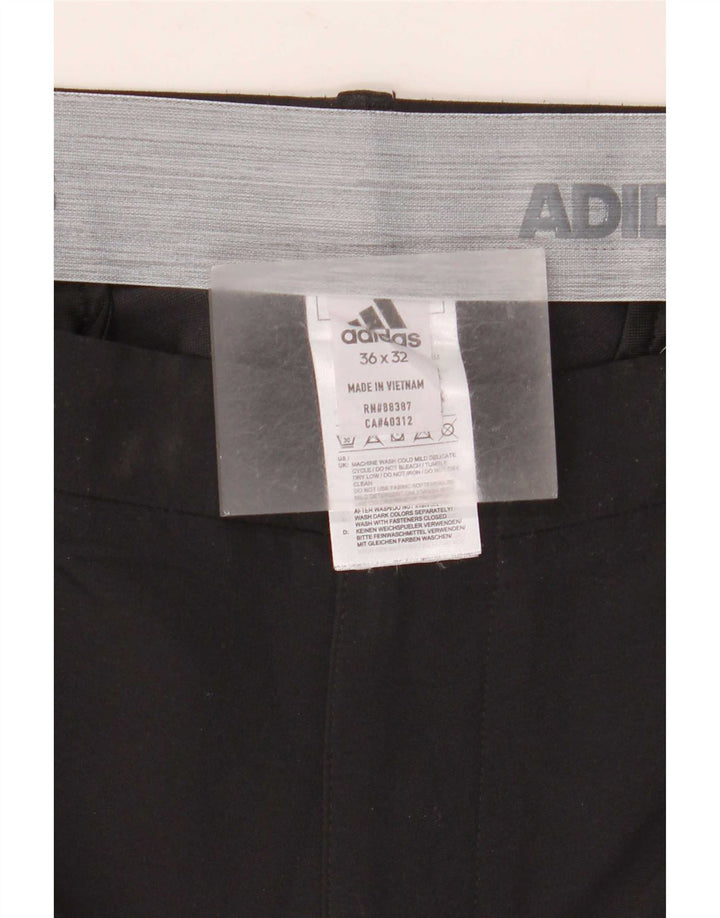 Pantaloni chino drepți pentru bărbați Adidas W36 L32 poliester negru