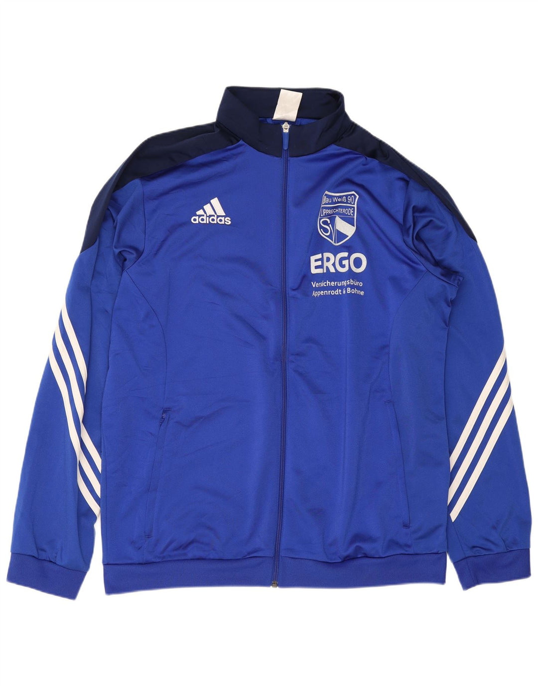 Jachetă de top pentru trening grafic Adidas pentru bărbați, mare, albastru, din poliester