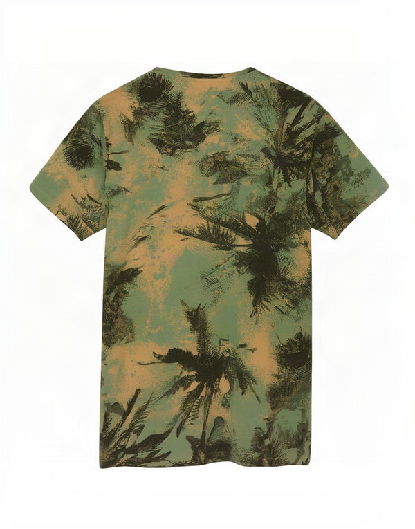 Tricou pentru bărbați Benetton Top mic verde hawaian