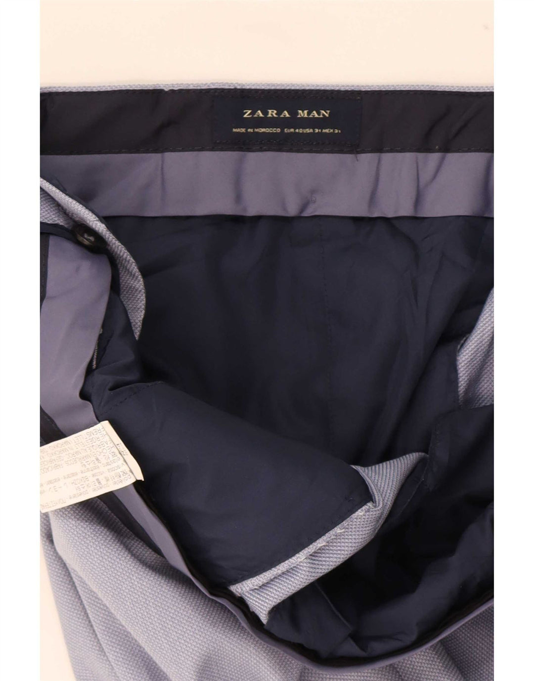 Pantaloni de costum slim pentru bărbați Zara EU 40 Mediu L31 L32 Poliester albastru
