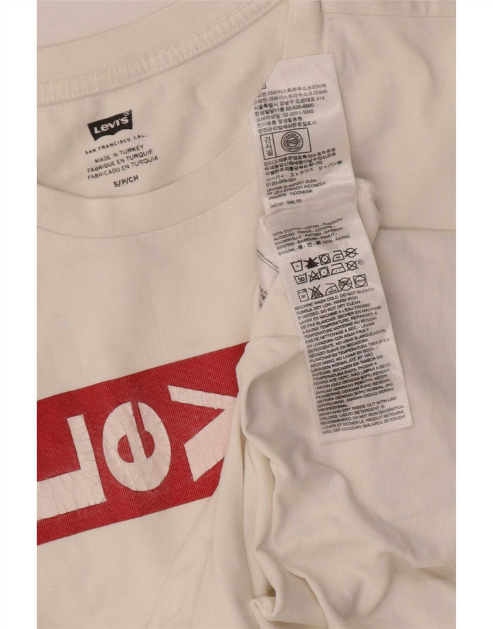 Tricou grafic Levi's pentru bărbați Top mic, alb, bumbac