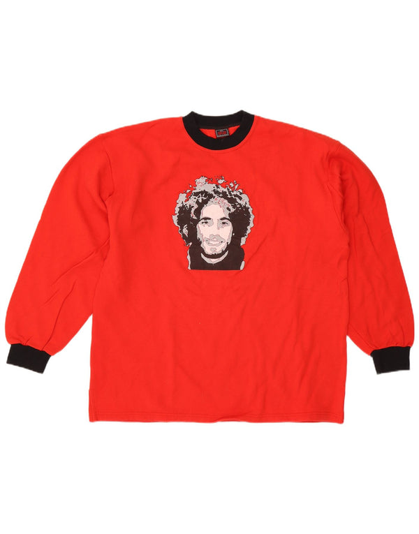 Pulover Vintage pentru bărbați cu grafică, 2XL, bumbac color bloc roșu