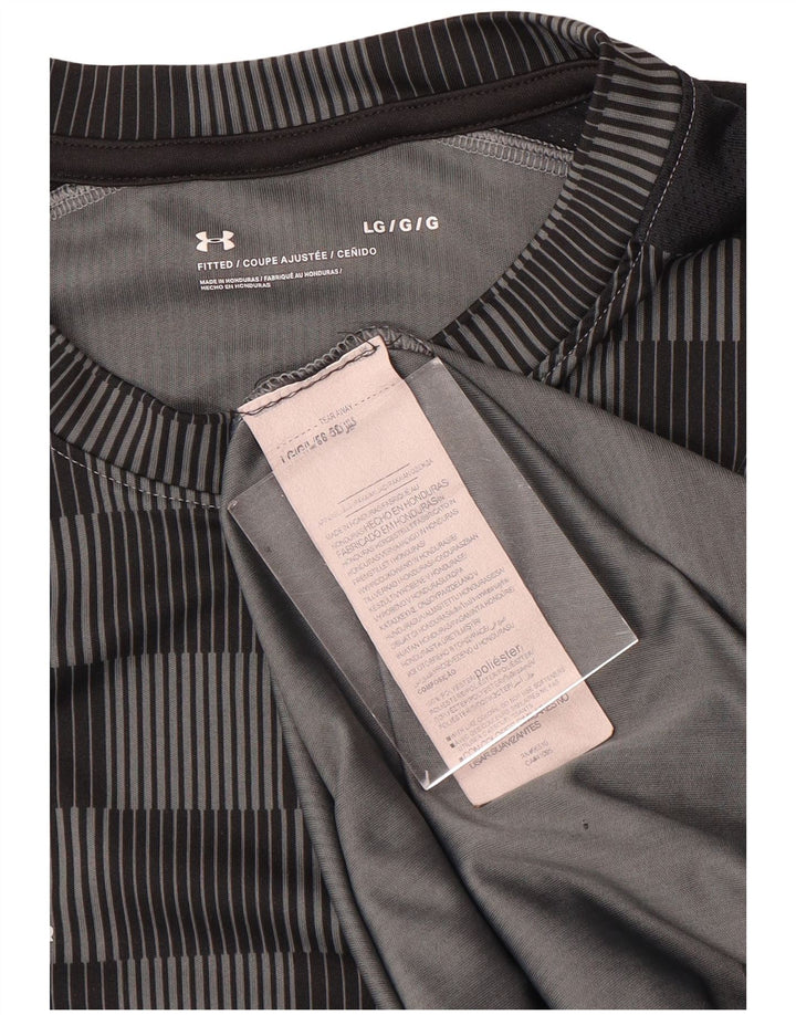 Tricou Under Armour pentru bărbați Top mare, gri, poliester Gingham