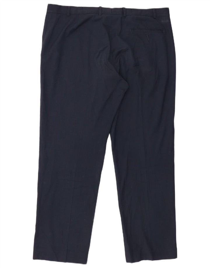 Pantaloni de costum obișnuiți pentru bărbați Marks & Spencer L40 L31 Poliester bleumarin