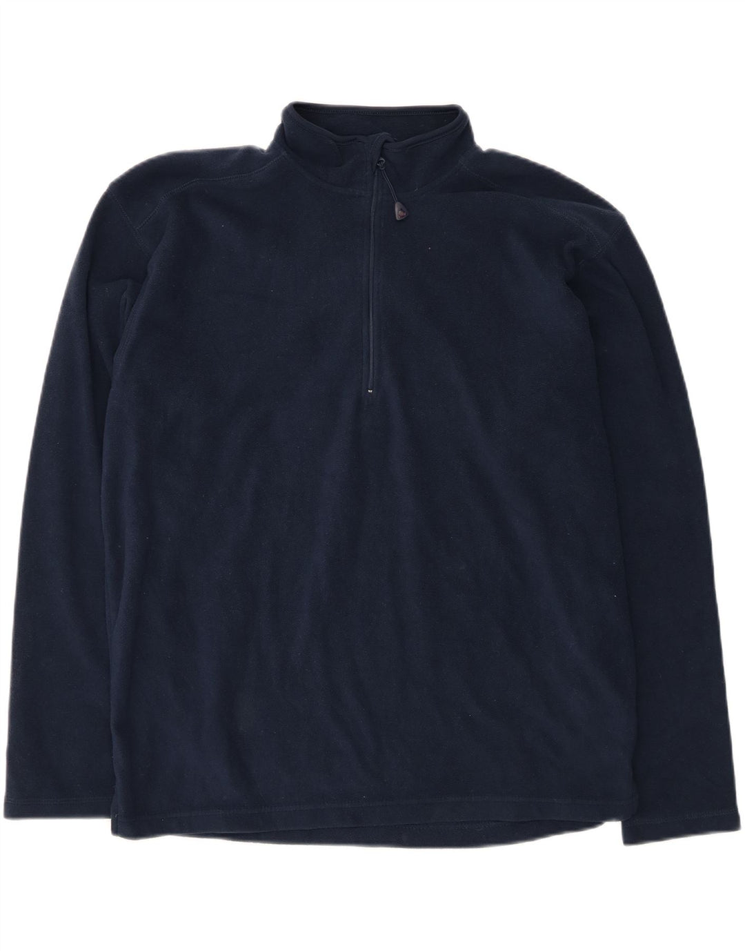 RUSSELL ATHLETIC Mens Zip Neck Fleece Jumper XL Navy Blue Polyester Vintage Russell Athletic and Second-Hand Russell Athletic from Messina Hembry 