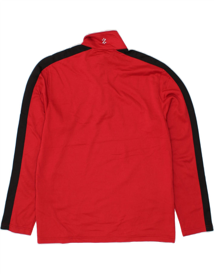 IZOD Mens Zip Neck Top Long Sleeve Medium Red Polyester Vintage Izod and Second-Hand Izod from Messina Hembry 