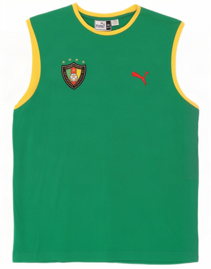 Puma Mens Graphic Vest Top XL Verde Bumbac