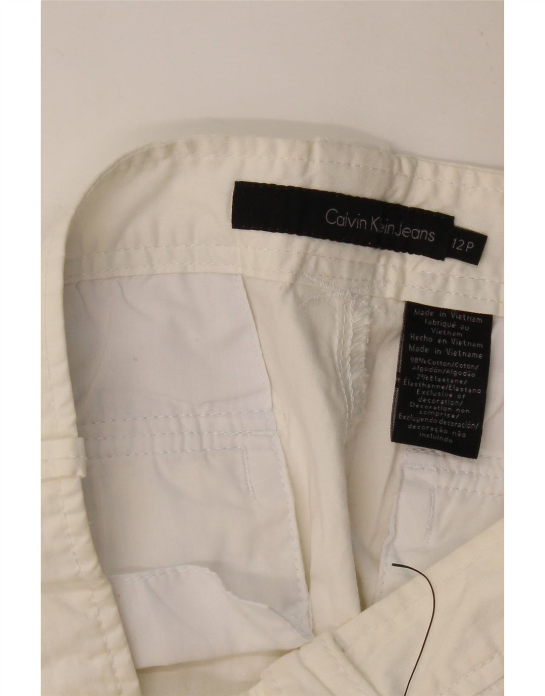 Pantaloni slim Capri CALVIN KLEIN pentru femei US 12 Large W34 L19 Off White