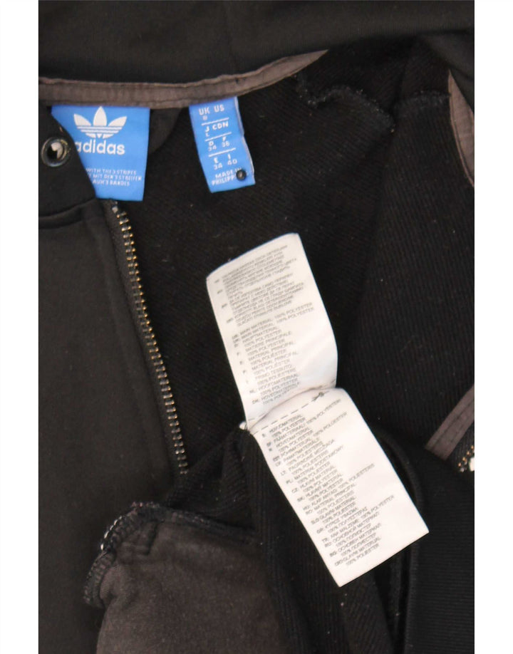 Pulover Adidas pentru femei, cu fermoar, UK 8, poliester negru mic